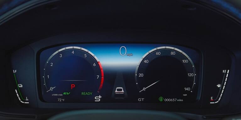 2027 Honda Prelude Intrument Digital Cluster detail (exhilarating hybrid coupe).